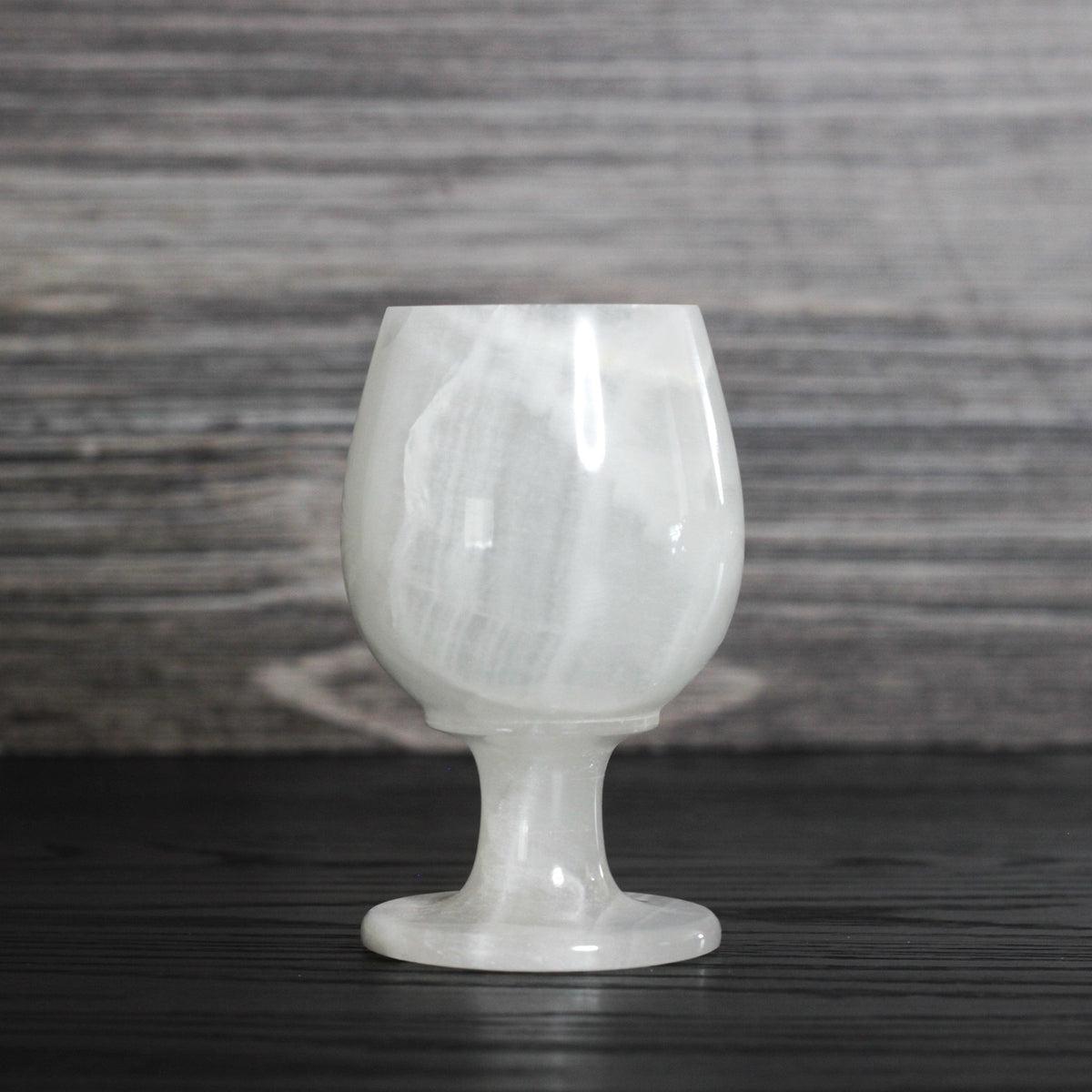 10 oz. White Onyx Wine Glasses Gift Set - Marble Cultures