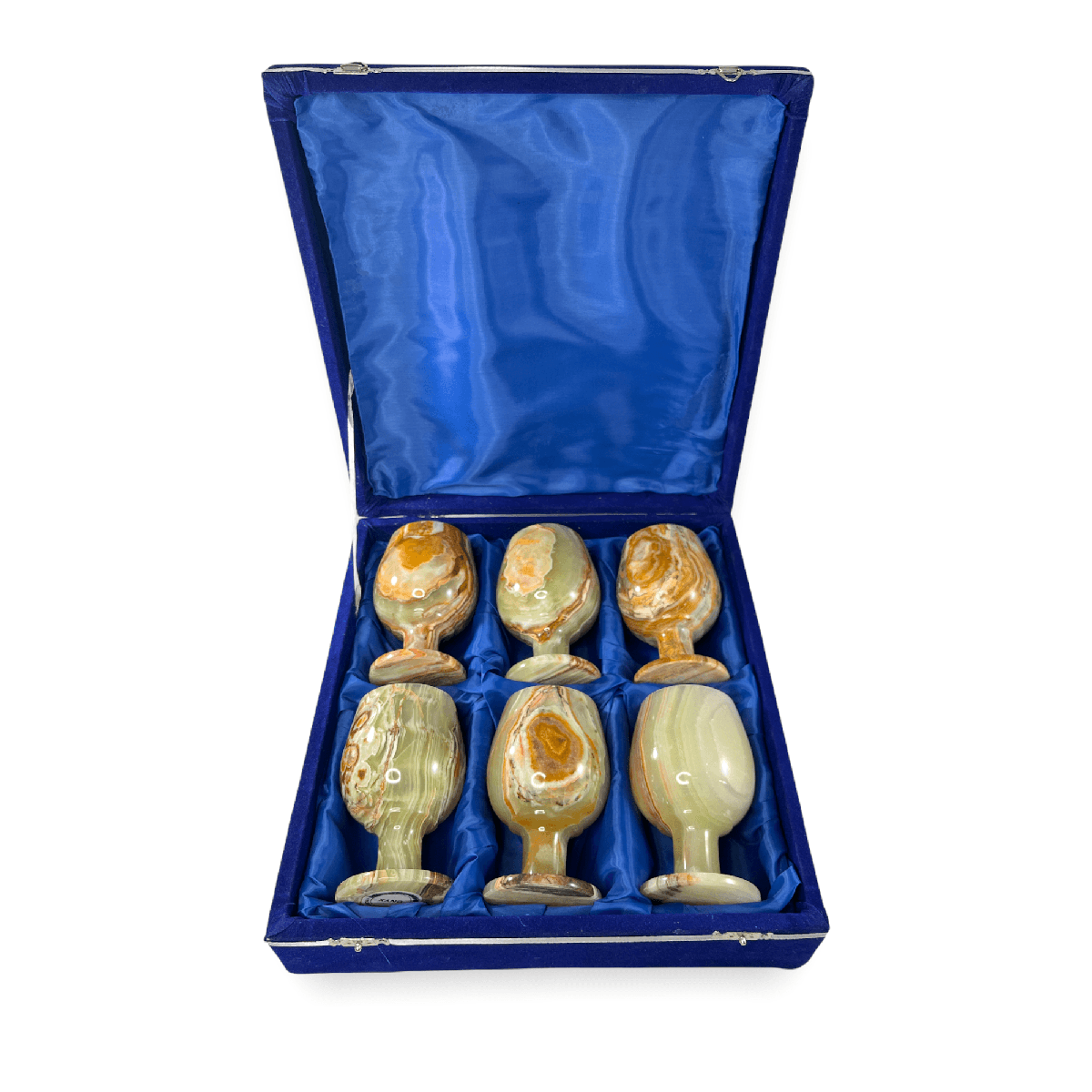 10 oz. Green Onyx Wine Glasses Gift Set - Marble Cultures