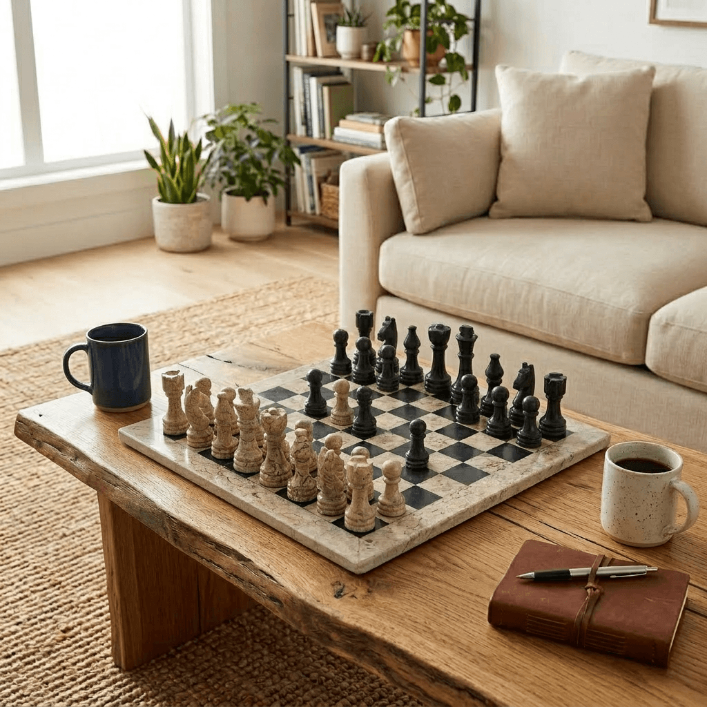 Best Marble Chess Set for a Coffee Table - Marble Cultures