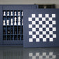 Leather Chess Set with Case - Navy Blue and Black