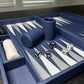 Leather Backgammon Set - Navy Blue And Black