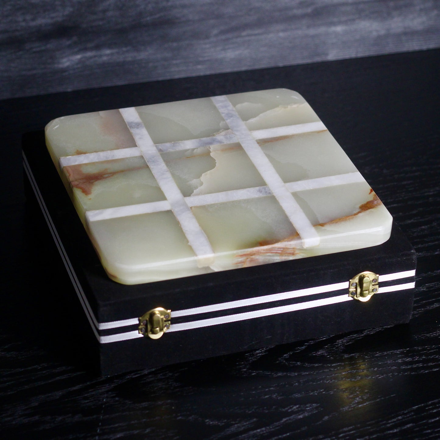 Green Onyx Tic Tac Toe Set