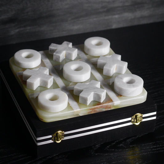 Green Onyx Tic Tac Toe Set