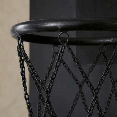 Black Leather Basketball Hoop: Wall Mounted Sports Decor