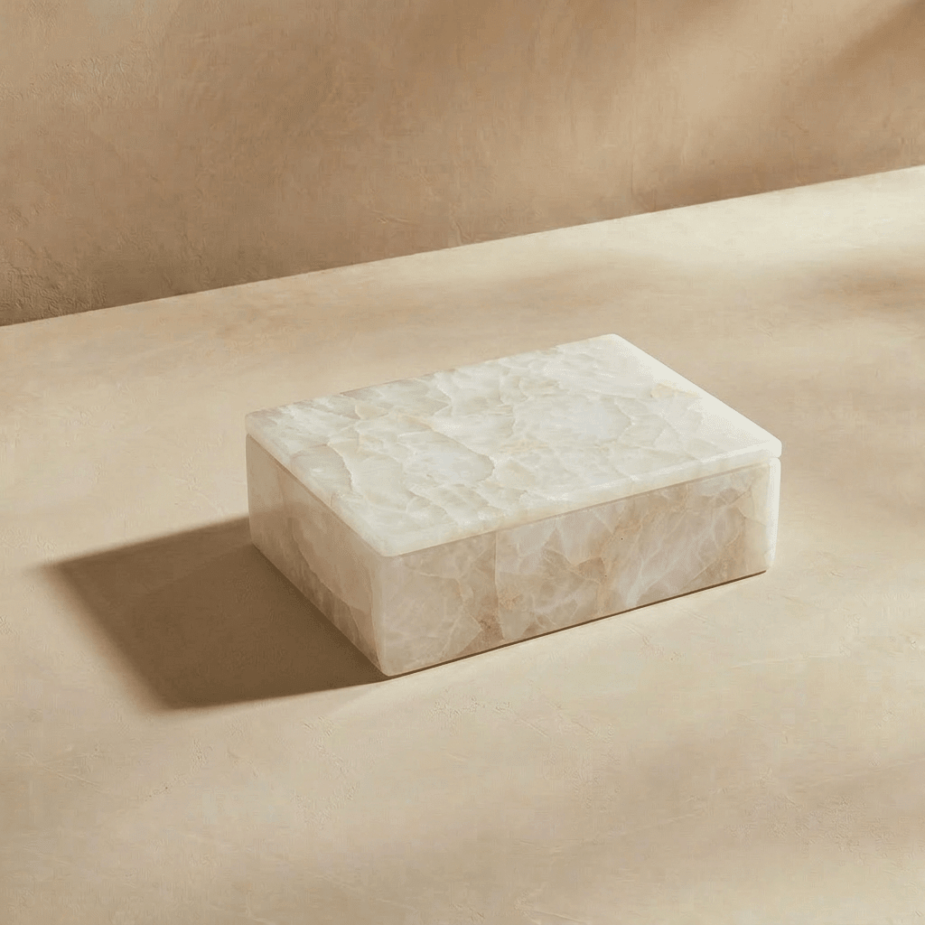 White Quartz Decorative Jewelry & Storage Box - Marble Cultures