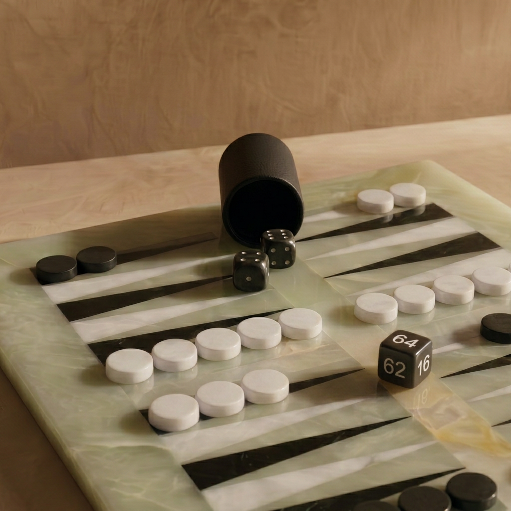 Luxury Marble Backgammon Set (Green Onyx)