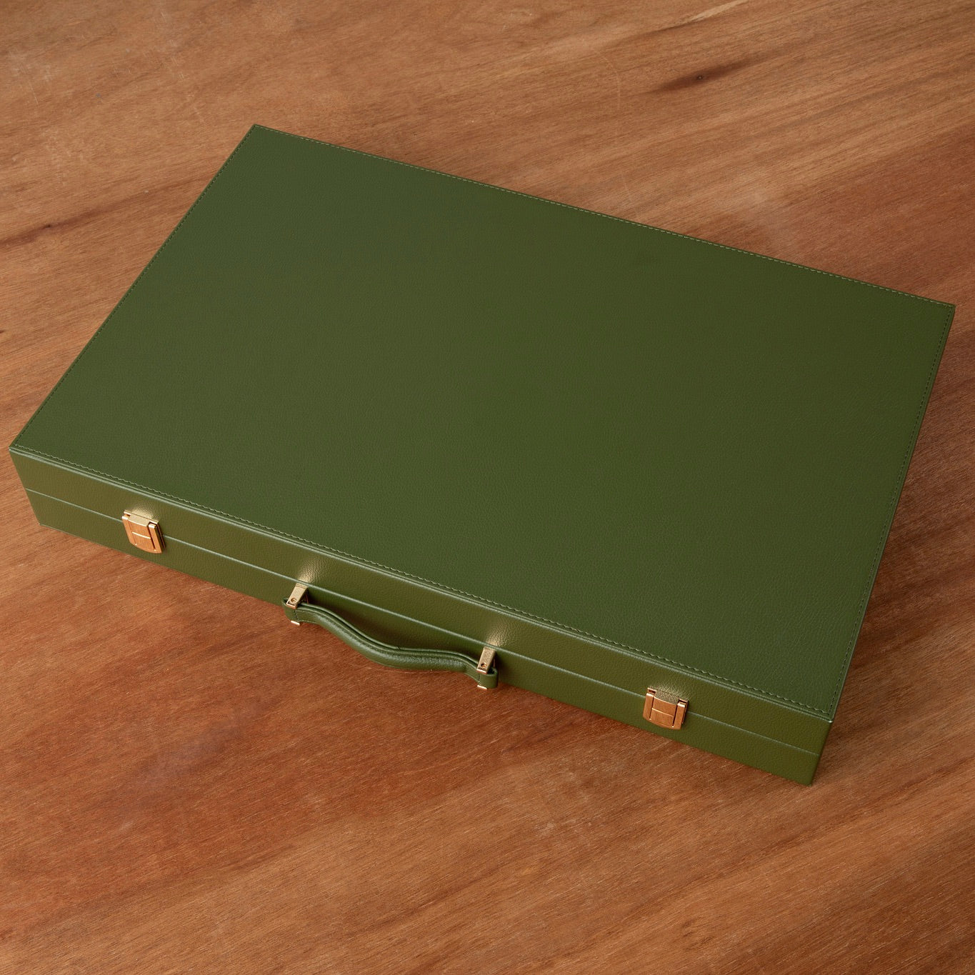 Leather Backgammon Set - Green and White