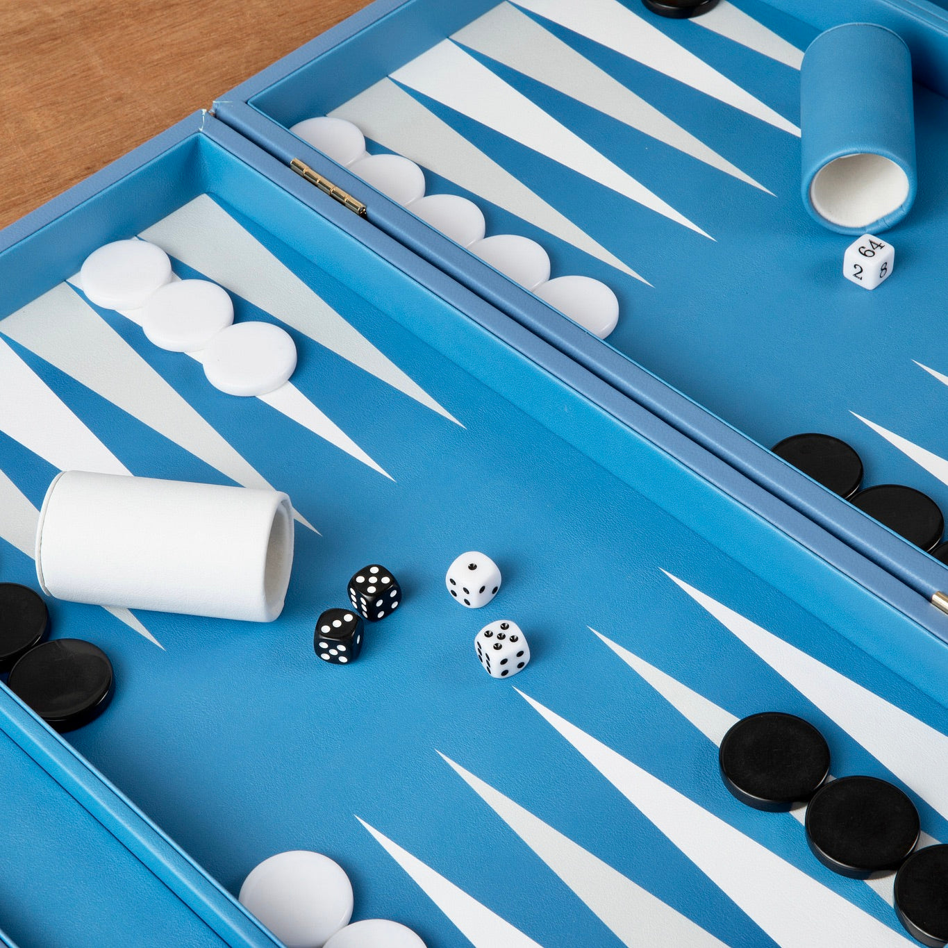 Leather Backgammon Set - Blue And Black