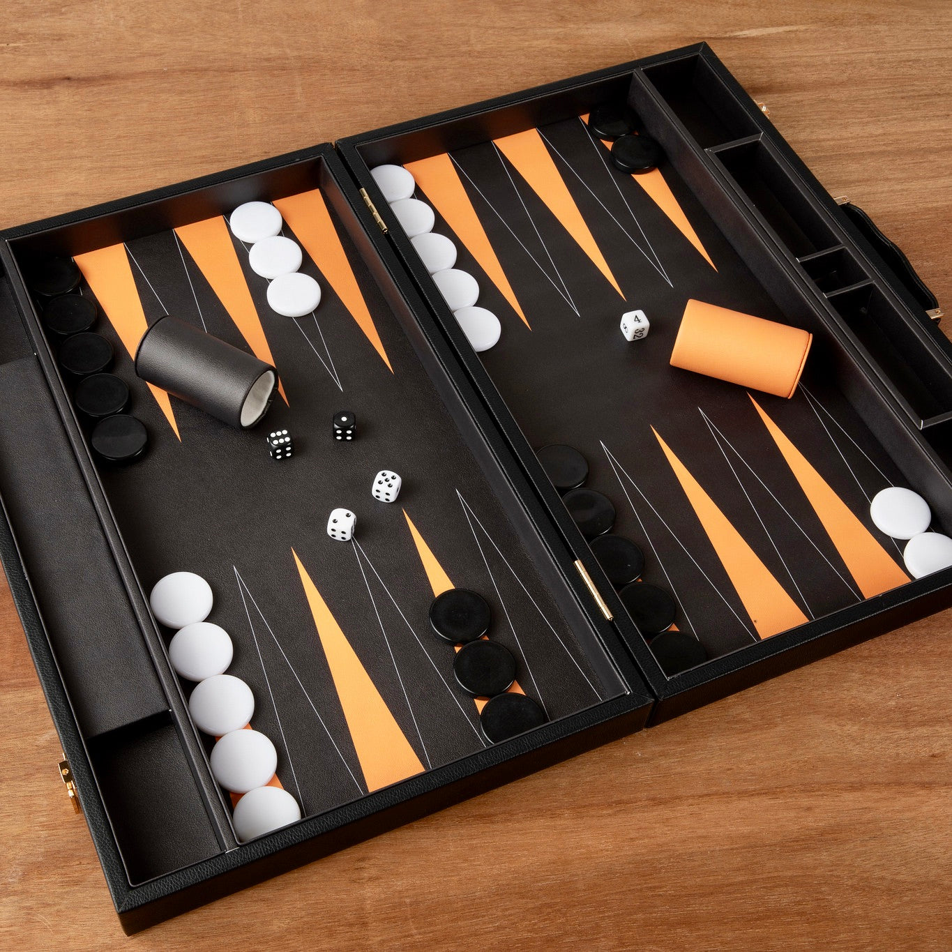 Leather Backgammon Set - Black And Brown