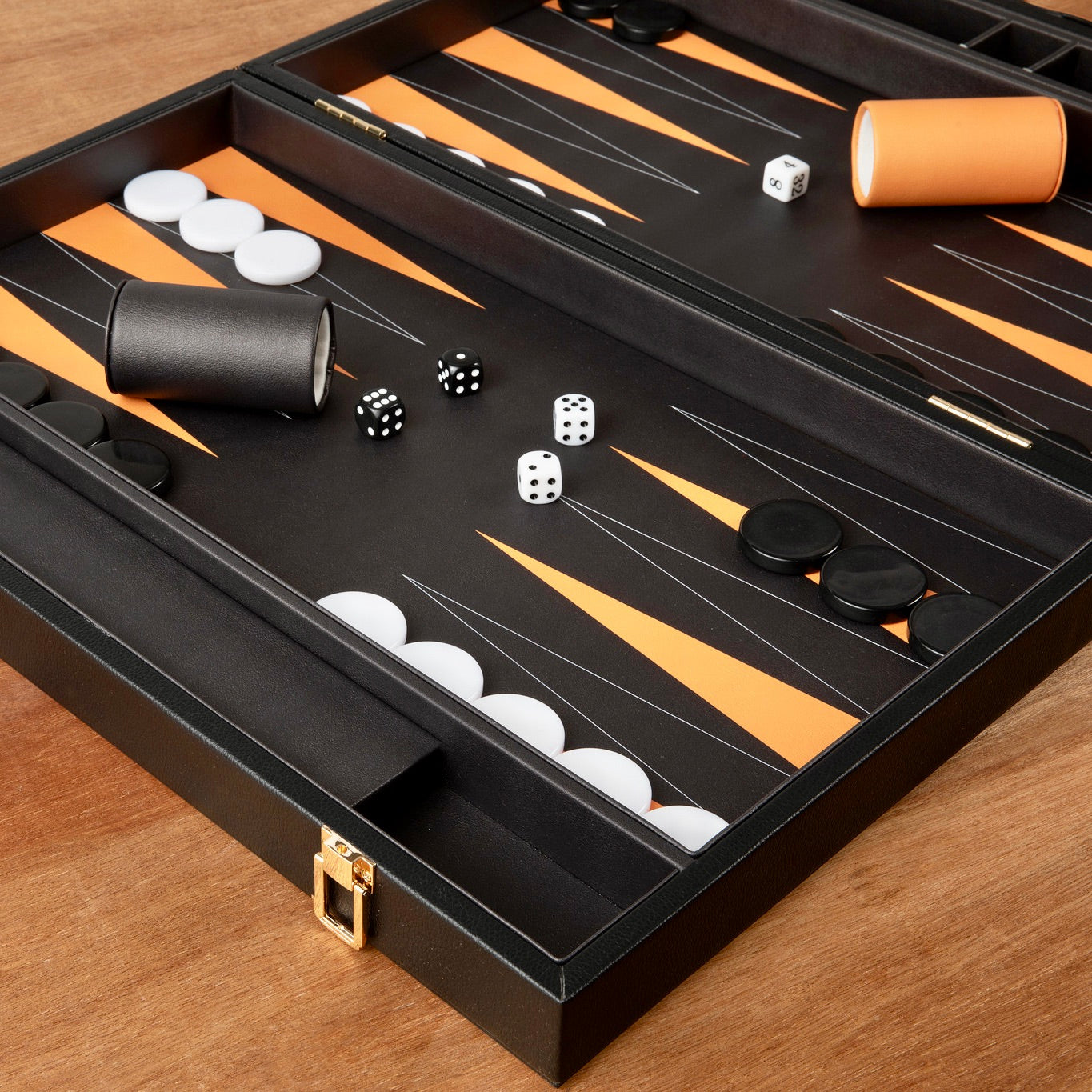Leather Backgammon Set - Black And Brown