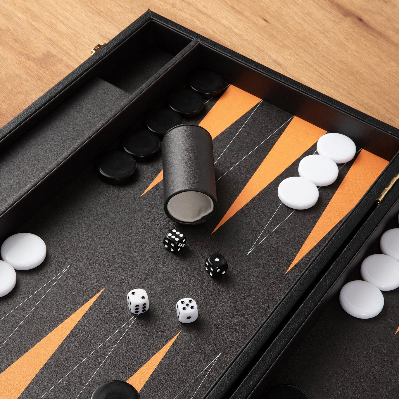 Leather Backgammon Set - Black And Brown