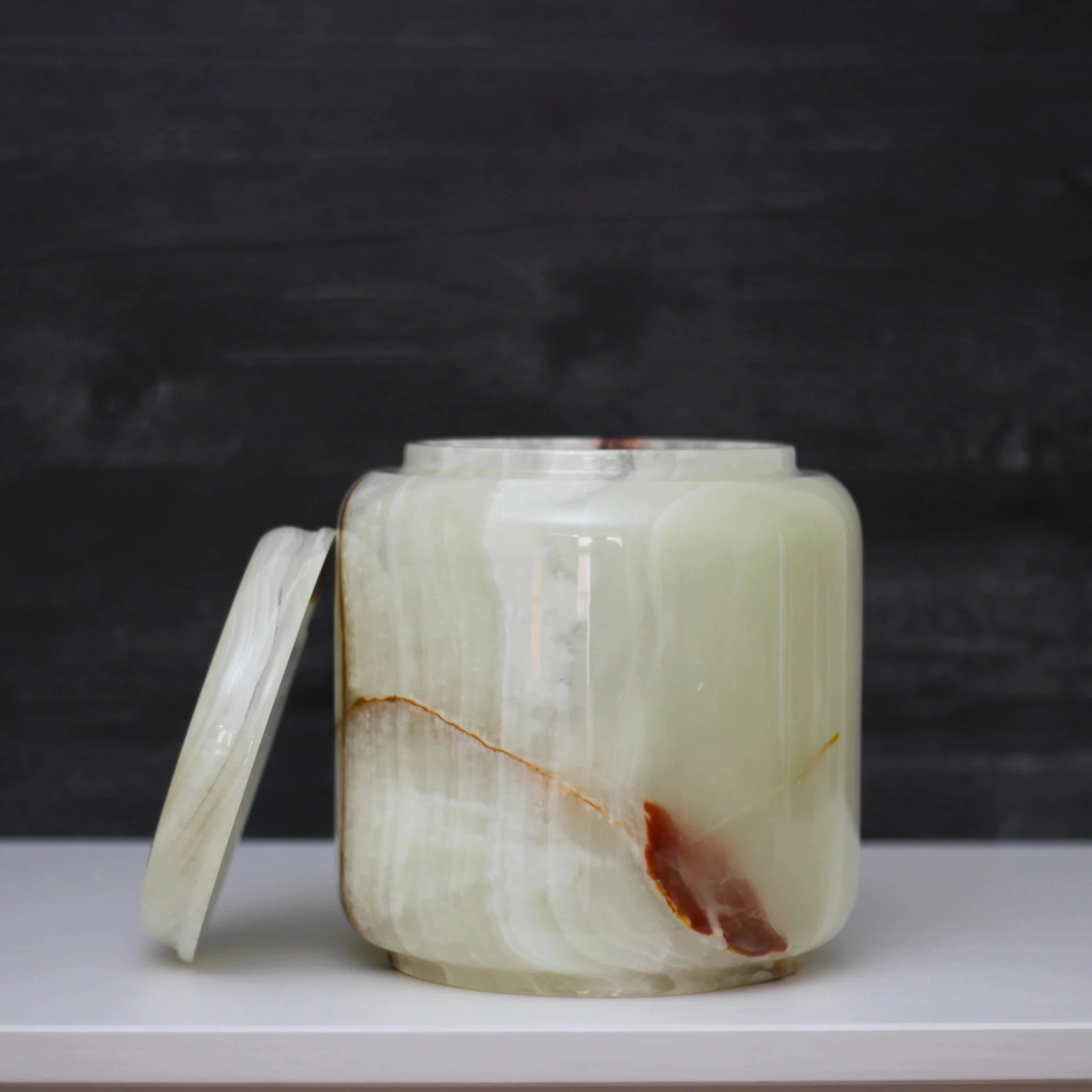 Hand - Carved Green Onyx Cremation Urn - Marble Cultures