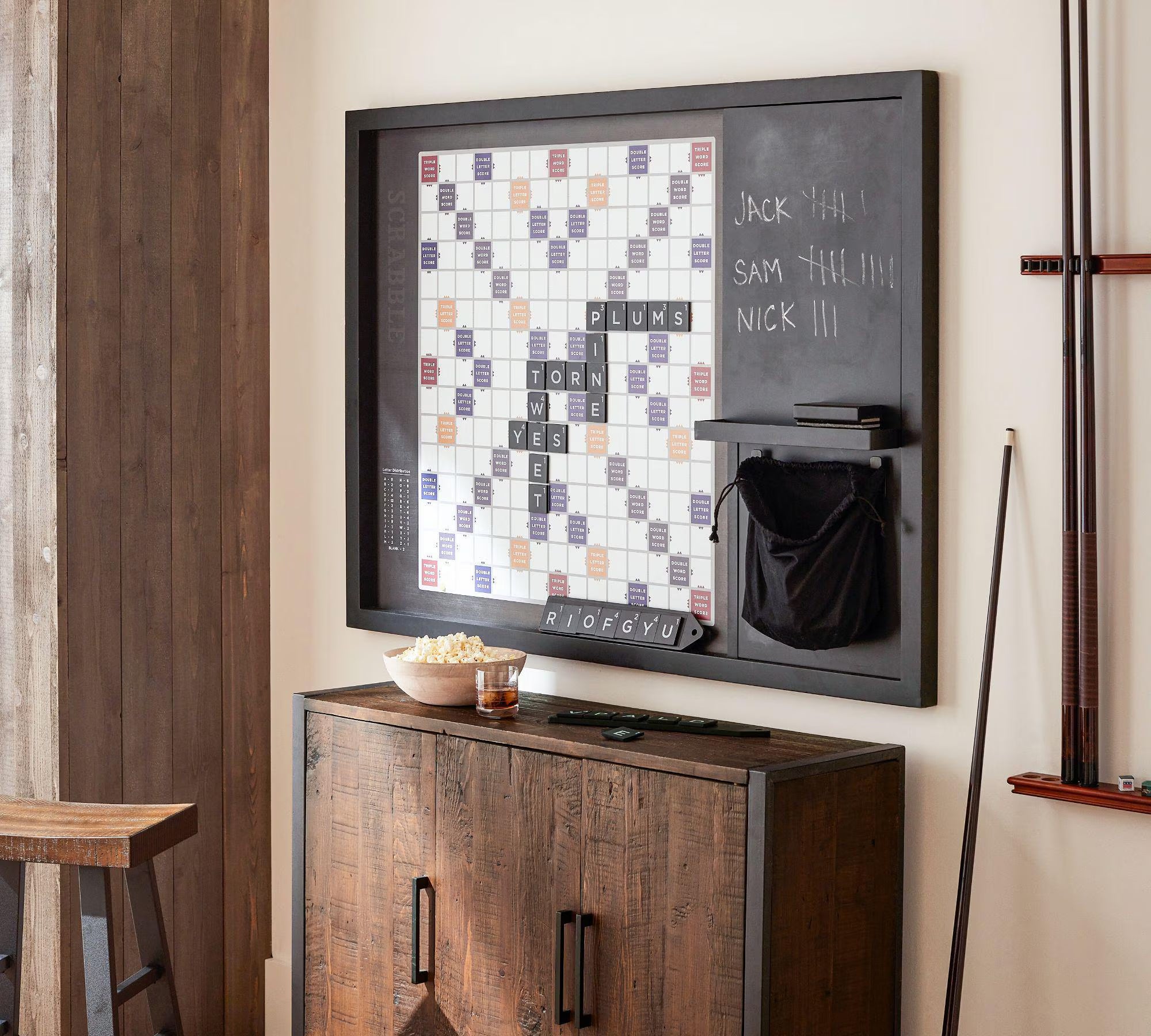 Oversized Wooden Scrabble Wall Game - Marble Cultures