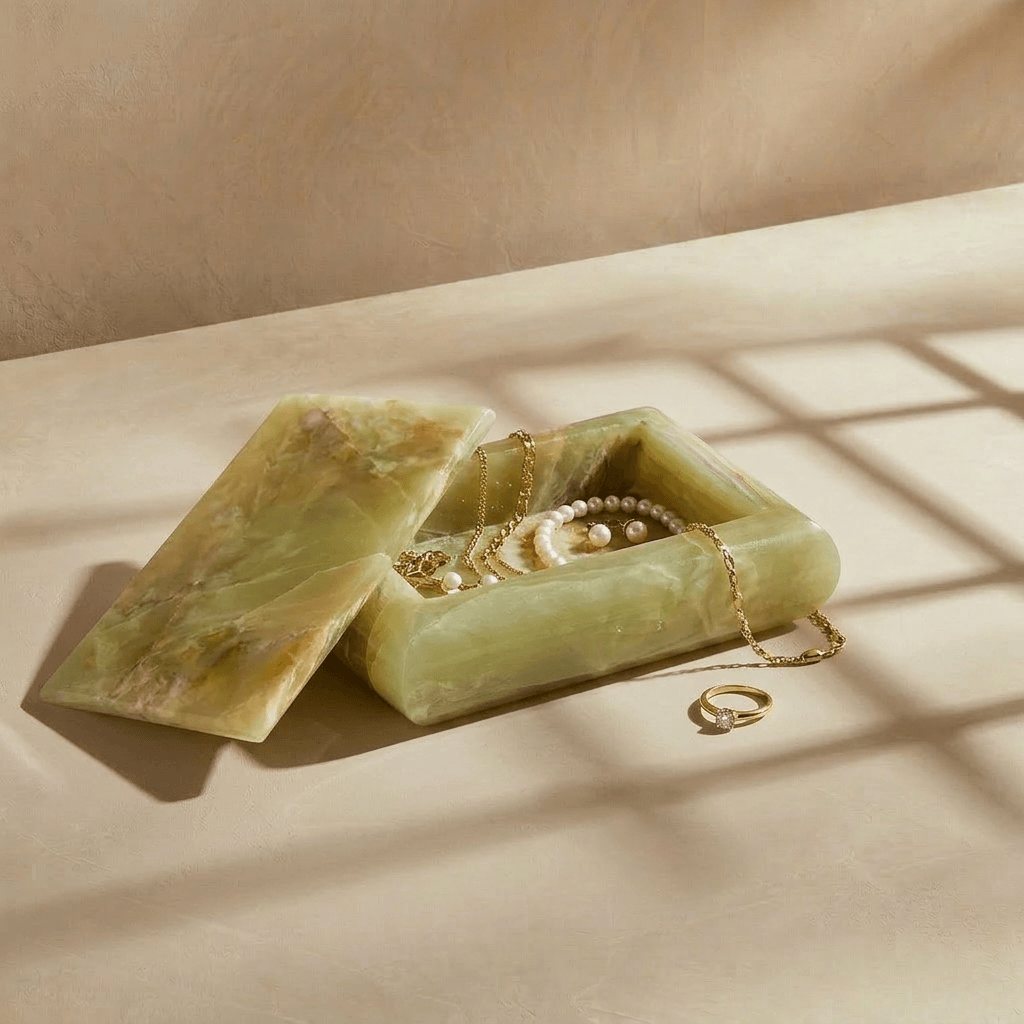 Green Onyx Jewelry Box - Marble Cultures