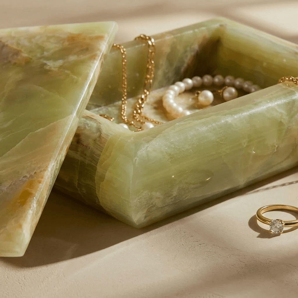 Green Onyx Jewelry Box - Marble Cultures