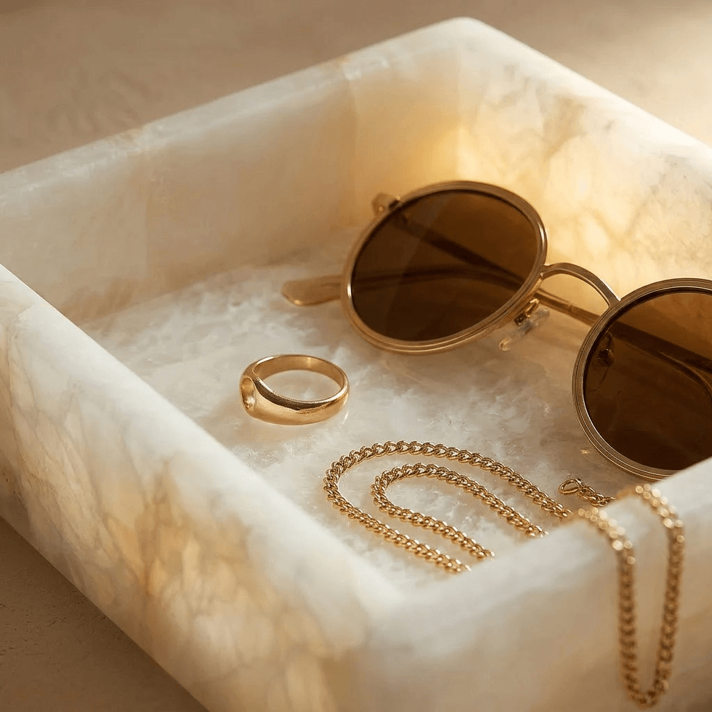 White Quartz Decorative Jewelry & Storage Box - Marble Cultures