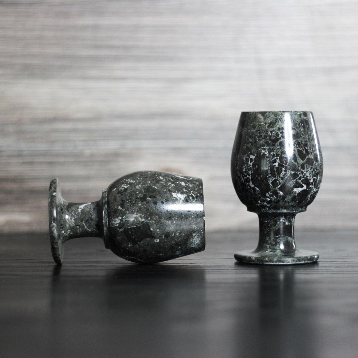 10 oz. Black Onyx Wine Glasses Gift Set - Marble Cultures