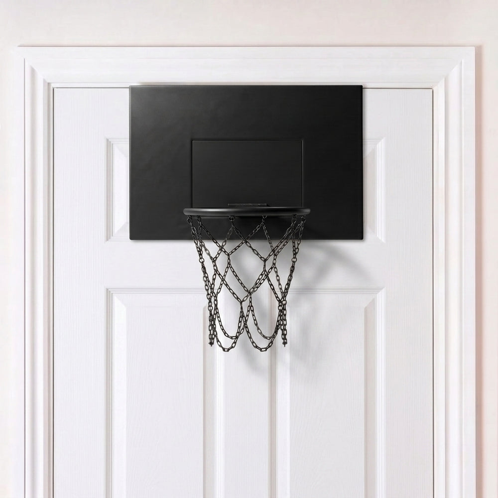 Mini Black Leather Basketball Hoop